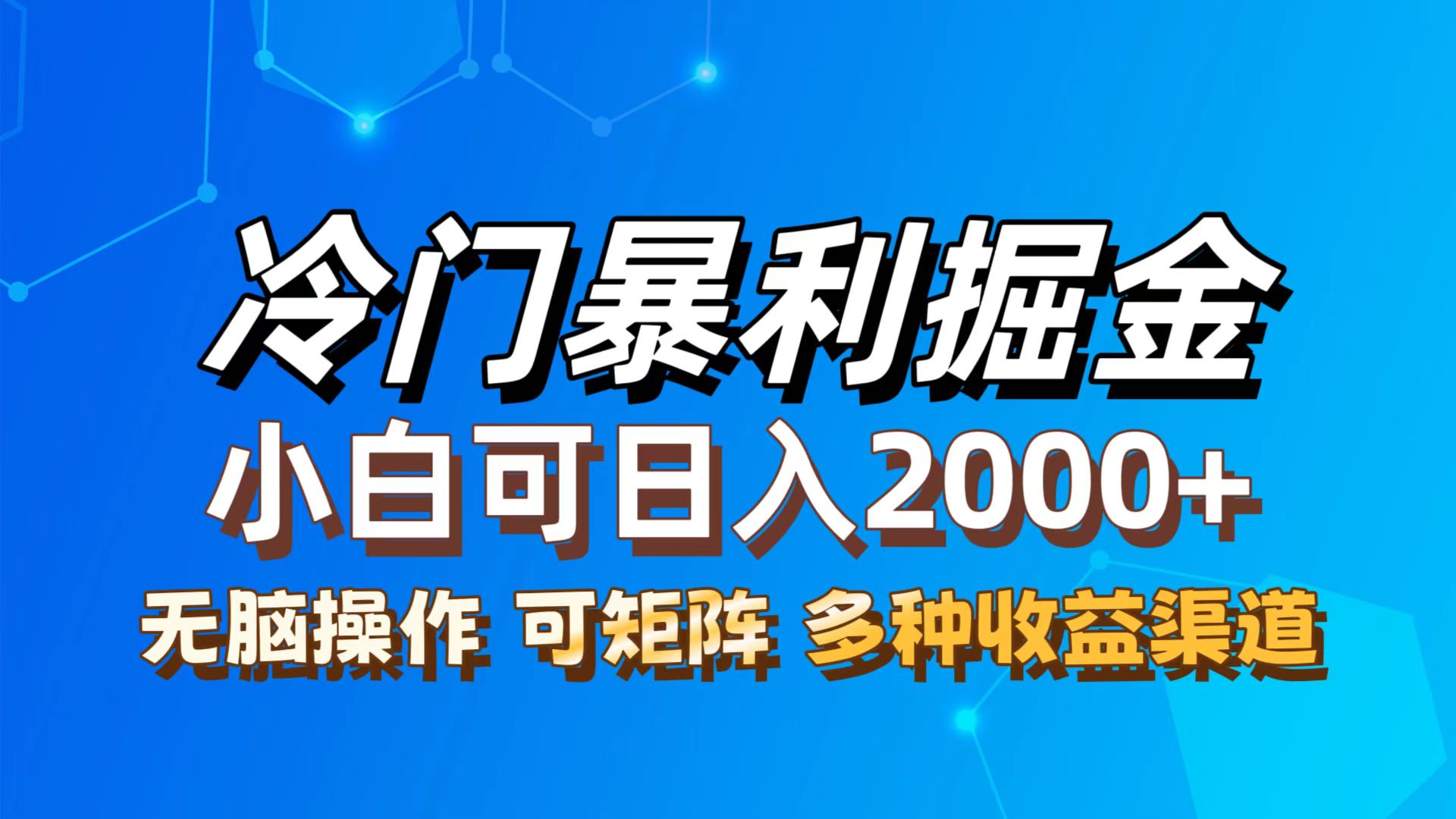 最新冷门蓝海项目，无脑搬运，小白可轻松上手，多种变现方式，一天十几…插图