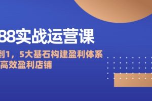 1688实战运营课：从0到1，5大基石构建盈利体系，打造高效盈利店铺