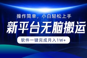 平台无脑搬运月入1W+软件一键完成，简单无脑小白也能轻松上手