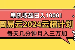 2024网易云云梯计划项目，每天只需操作几分钟 一个账号一个月一万到三万