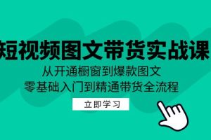 短视频图文带货实战课：从开通橱窗到爆款图文，零基础入门到精通带货