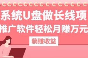 用系统U盘做长线项目，推广软件轻松月赚万元（附制作教程+软件）