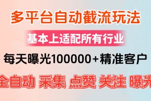 小红书抖音视频号最新截流获客系统，全自动引流精准客户【日曝光10000+…