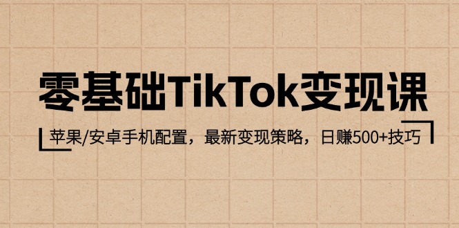 零基础TikTok变现课：苹果/安卓手机配置，最新变现策略，日赚500+技巧插图