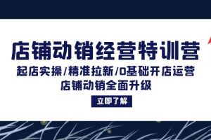 店铺动销经营特训营：起店实操/精准拉新/0基础开店运营/店铺动销全面升级