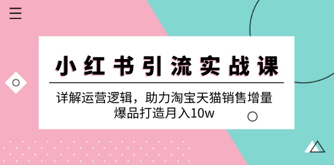 小红书引流实战课：详解运营逻辑，助力淘宝天猫销售增量，爆品打造月入10w插图