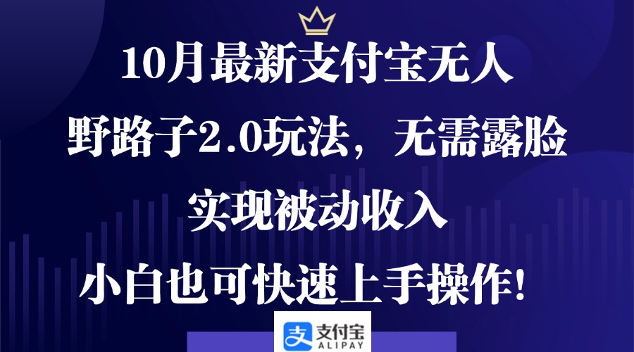 10月最新支付宝无人野路子2.0玩法，无需露脸，实现被动收入，小白也可…插图