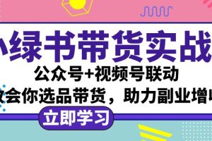 小绿书AI带货实战营：公众号+视频号联动，教会你选品带货，助力副业增收