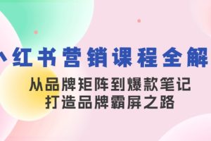 小红书营销课程全解析，从品牌矩阵到爆款笔记，打造品牌霸屏之路