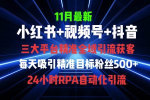 全域多平台引流私域打法，小红书，视频号，抖音全自动获客，截流自…