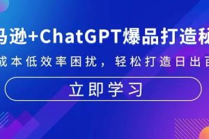 亚马逊+ChatGPT爆品打造秘籍：解决高成本低效率困扰 轻松打造日出百单爆款