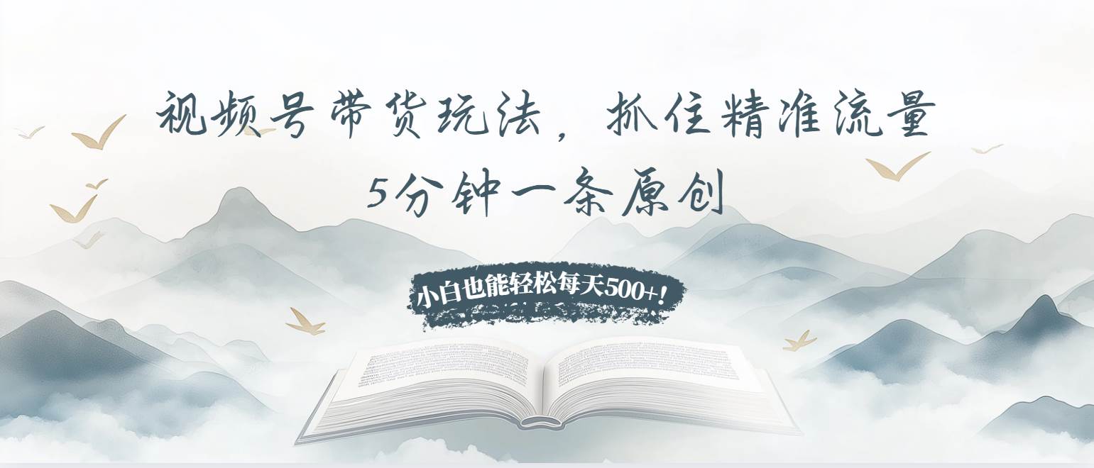 视频号带货玩法，抓住精准流量，5分钟一条原创，小白也能轻松每天500+！插图