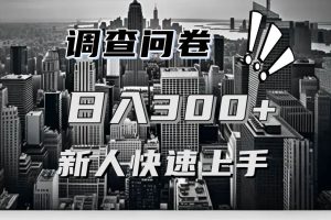 【快速上手】调查问卷项目分享，一个问卷薅多遍，日入二三百不是难事！