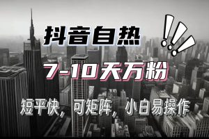 抖音自热涨粉3天千粉，7天万粉，操作简单，轻松上手，可矩阵放大