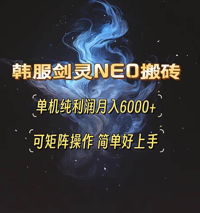 韩服剑灵NEO搬砖攻略，单机纯利润月入6000+ 可矩阵操作，简单好上手。插图