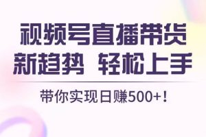 视频号直播带货新趋势，轻松上手，带你实现日赚500+