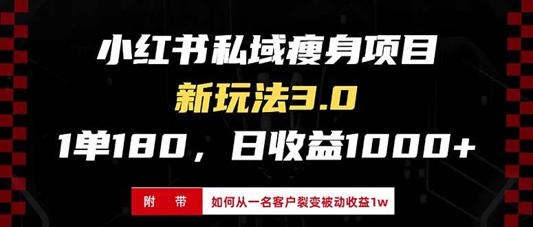 小红书瘦身项目3.0模式，新手小白日赚收益1000+（附从一名客户裂变收益…插图