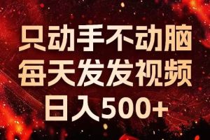 种草平台发短视频，只动手不动脑，每天发发视频，日入500+