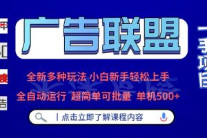 广告联盟 全新多种玩法 单机500+  全自动运行  可批量运行