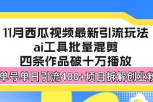 西瓜视频最新玩法，全新蓝海赛道，简单好上手，单号单日轻松引流400+创…