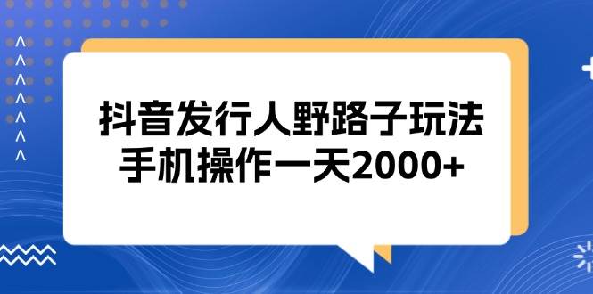 抖音发行人野路子玩法，手机操作一天2000+插图