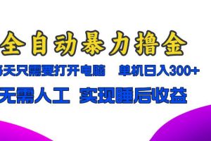 全自动暴力撸金，只需要打开电脑，单机日入300+无需人工，实现睡后收益