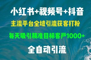 小红书，视频号，抖音主流平台全域引流获客打粉，每天吸引精准目标客户…