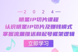 明星IP切片课程：认识明星IP切片及赚钱模式，掌握流量推送和起号框架逻辑