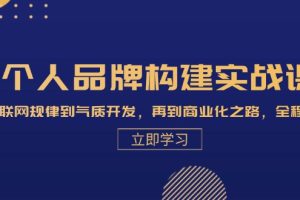 个人品牌构建实战课：从互联网规律到气质开发，再到商业化之路，全程解析