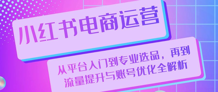 小红书电商运营：从平台入门到专业选品，再到流量提升与账号优化全解析插图