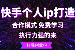 快手个人ip打造：执行力强的来 打暴创业粉