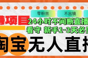 淘宝无人直播3.0，不违规不封号，轻松月入3W+，长期稳定