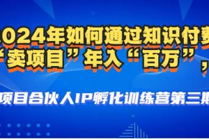 2024年普通人如何通过知识付费“卖项目”年入“百万”人设搭建-黑科技…