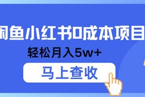 小鱼小红书0成本项目，利润空间非常大，纯手机操作