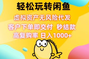 轻松玩转闲鱼 虚拟资产无风险代发 客户下单即交付 秒结款 高复购率 日…