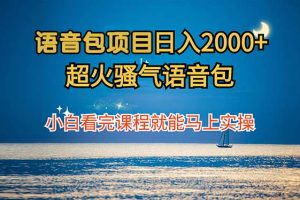 语音包项目 日入2000+ 超火骚气语音包小白看完课程就能马上实操