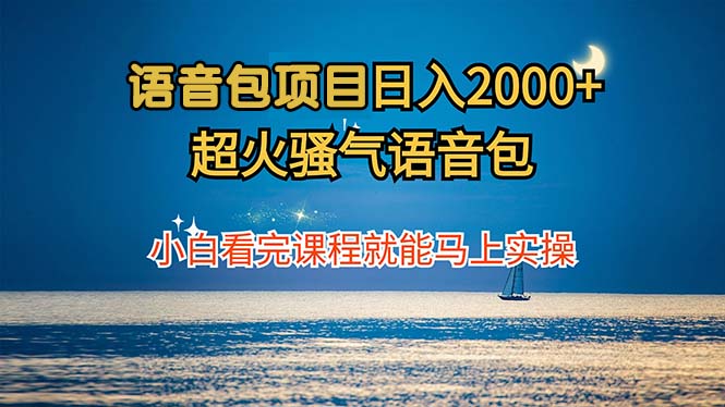 语音包项目 日入2000+ 超火骚气语音包小白看完课程就能马上实操插图