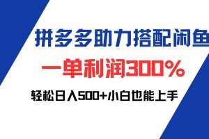 拼多多助力配合闲鱼 一单利润300% 轻松日入500+ 小白也能轻松上手