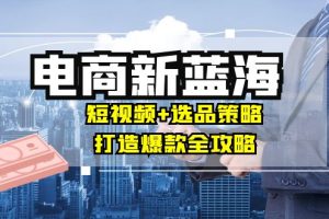 商家必看电商新蓝海：短视频+选品策略，打造爆款全攻略，月入10w+