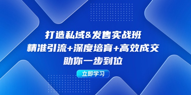 打造私域&发售实操班：精准引流+深度培育+高效成交，助你一步到位插图