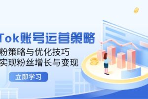 TikTok账号运营策略：涨粉策略与优化技巧，快速实现粉丝增长与变现