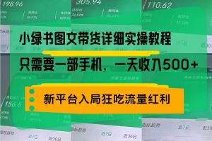 小绿书图文带货详细实操教程，只需要一部手机，一天收入500+，轻松变现