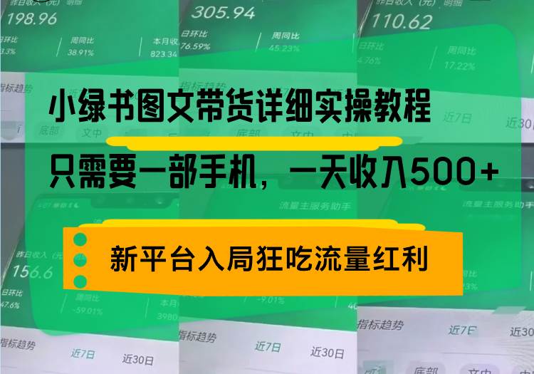 小绿书图文带货详细实操教程，只需要一部手机，一天收入500+，轻松变现插图