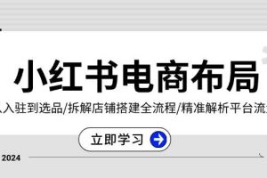 小红书电商布局：从入驻到选品/拆解店铺搭建全流程/精准解析平台流量优势