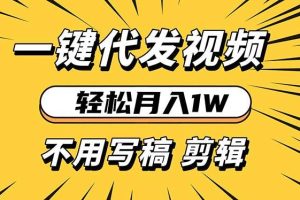 轻松月入1W 不用写稿剪辑 一键视频代发 新手小白也能轻松操作