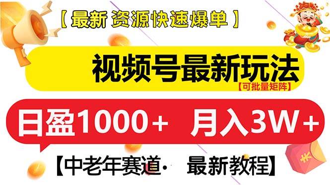 视频号最新玩法 中老年赛道 月入3W+插图