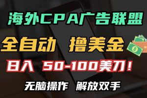 海外CPA全自动撸美金, 日入100＋美金, 无脑操作，解放双手