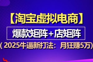 【淘宝虚拟项目】2025牛逼新打法：爆款矩阵+店矩阵，月狂赚5万