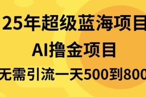 25年超级蓝海项目一天800+，半搬砖项目，不需要引流