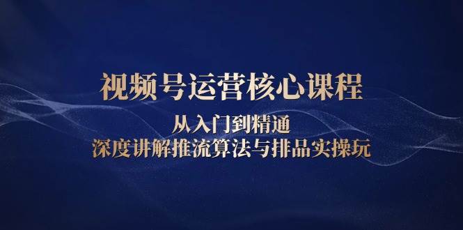 视频号运营核心课程，从入门到精通，深度讲解推流算法与排品实操玩插图